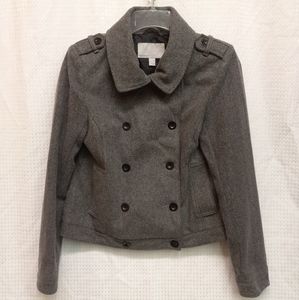 Sz Medium OLD NAVY Gray Wool Women's Short Pea Coat Jacket Great Condition
